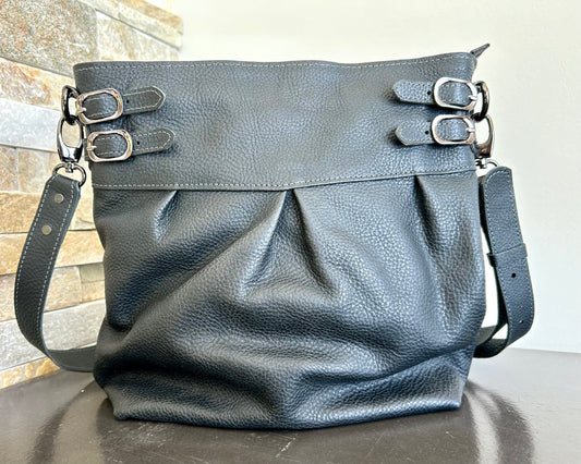 Pebbled Black Shoulder Bag